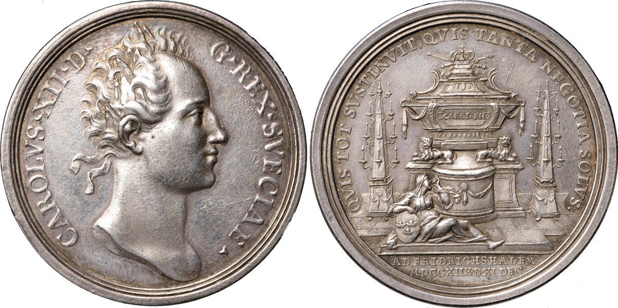 KARL XII (1697-1718). Kungens död 1718 och begravning 1719