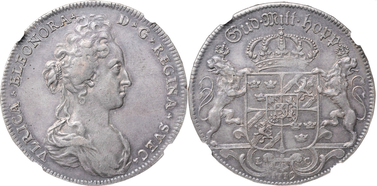 ULRIKA ELEONORA (1718-1720). STOCKHOLM. Riksdaler 1719