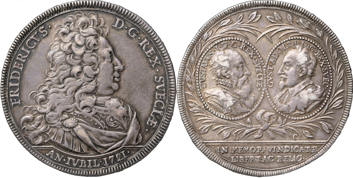 FREDRIK (1720-1751). STOCKHOLM. Riksdaler 1721