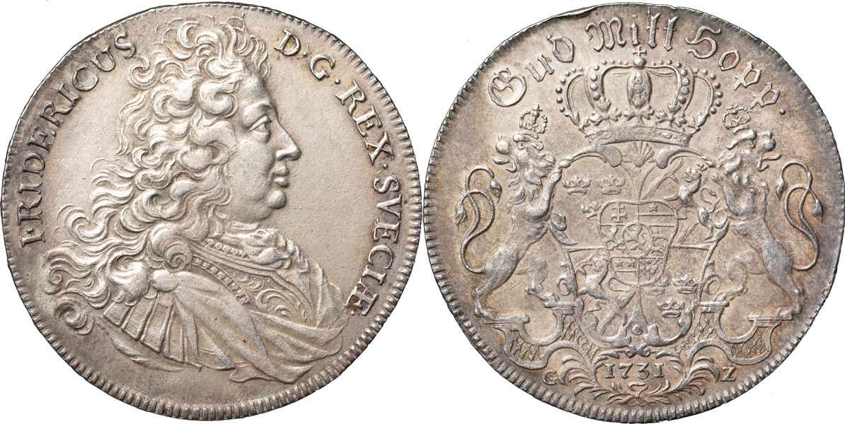 FREDRIK (1720-1751). STOCKHOLM. Riksdaler 1731