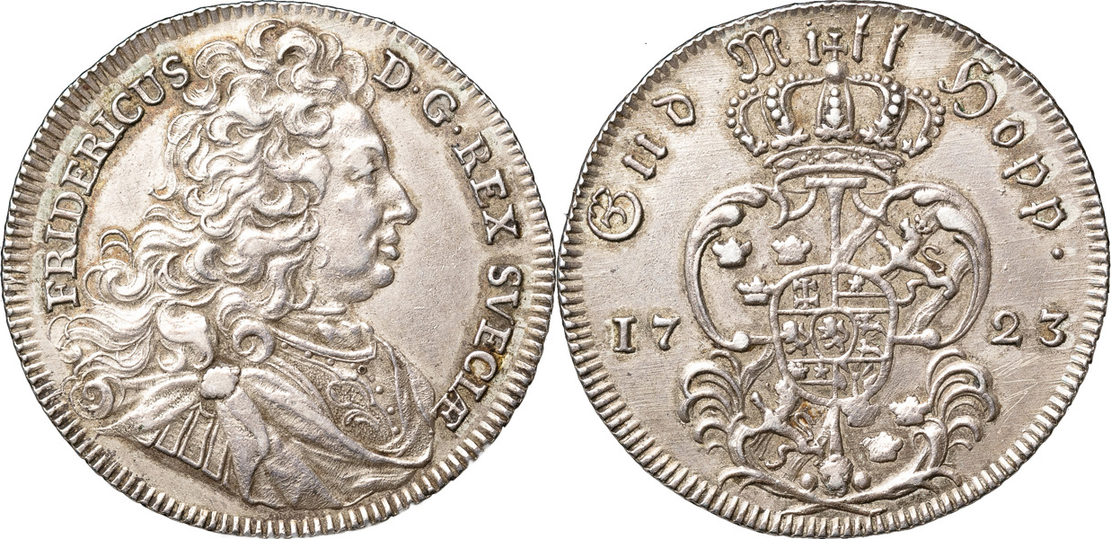 FREDRIK (1720-1751). STOCKHOLM. 1/4 riksdaler 1723