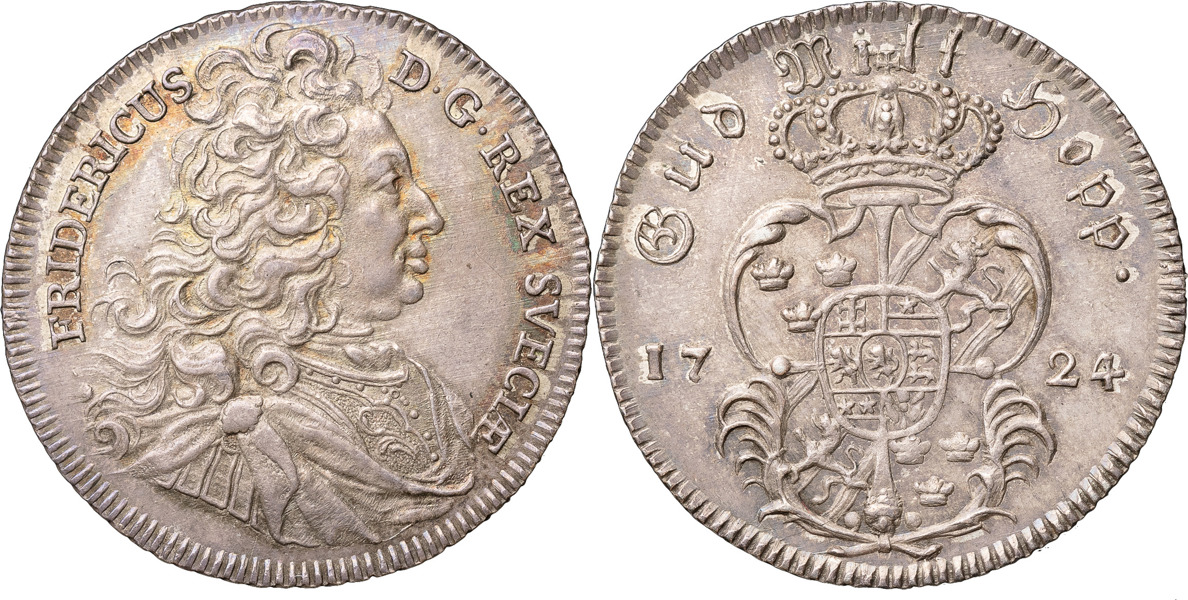 FREDRIK (1720-1751). STOCKHOLM. 1/4 riksdaler 1724