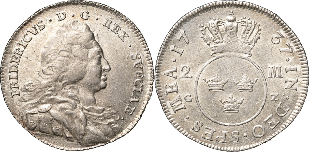 FREDRIK (1720-1751). STOCKHOLM. 2 mark 1737