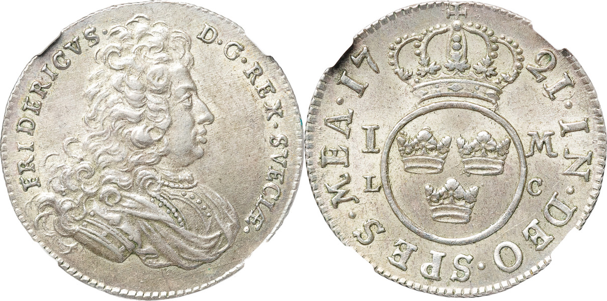 FREDRIK (1720-1751). STOCKHOLM. Mark 1721