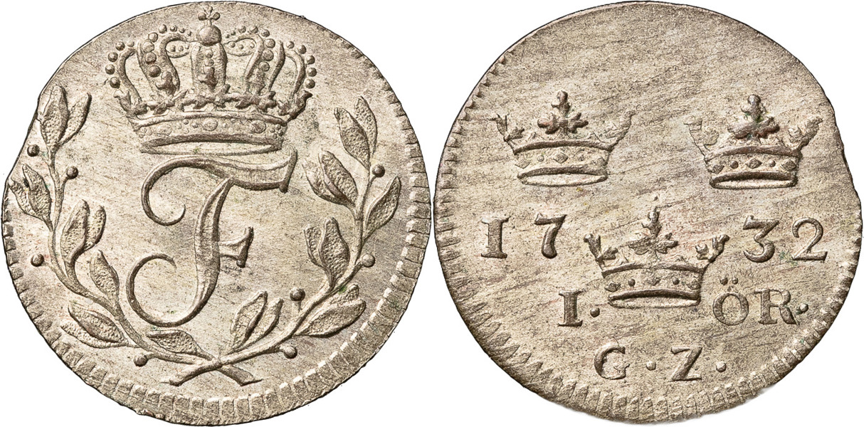 FREDRIK (1720-1751). STOCKHOLM. Öre 1732