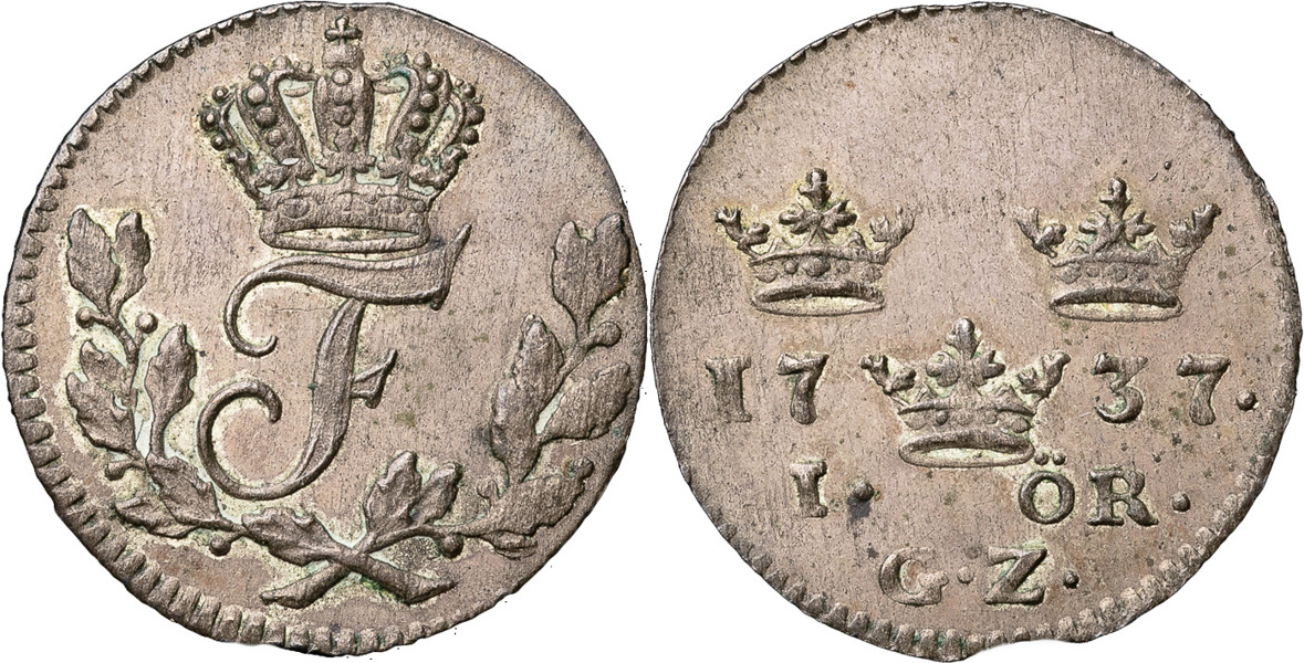 FREDRIK (1720-1751). STOCKHOLM. Öre 1737