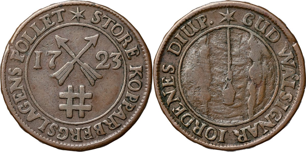 FREDRIK (1720-1751). STORA KOPPARBERGS GRUVA OCH BERGSLAG. AVESTA. 5 mark KM 1723