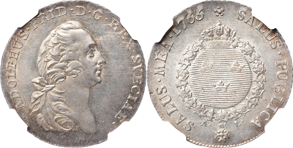 ADOLF FREDRIK (1751-1771). STOCKHOLM. 1/4 riksdaler 1765