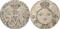 ADOLF FREDRIK (1751-1771). STOCKHOLM. 8 öre SM 1771
