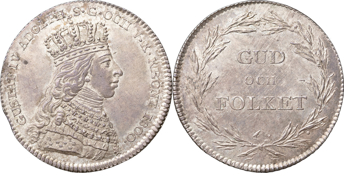 GUSTAV IV ADOLF (1792-1809). STOCKHOLM. 1/3 riksdaler 1800