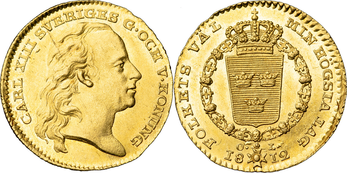 KARL XIII (1809-1818). STOCKHOLM. Dukat 1812