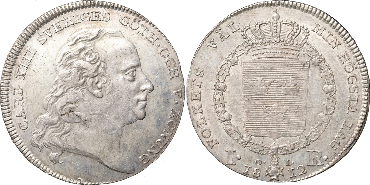 KARL XIII (1809-1818). STOCKHOLM. Riksdaler 1812