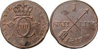KARL XIII (1809-1818). AVESTA. Skilling 1817