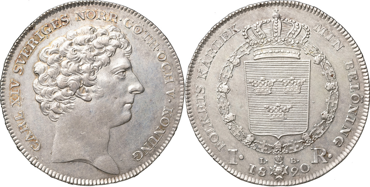 KARL XIV JOHAN (1818-1844). STOCKHOLM. Riksdaler 1820