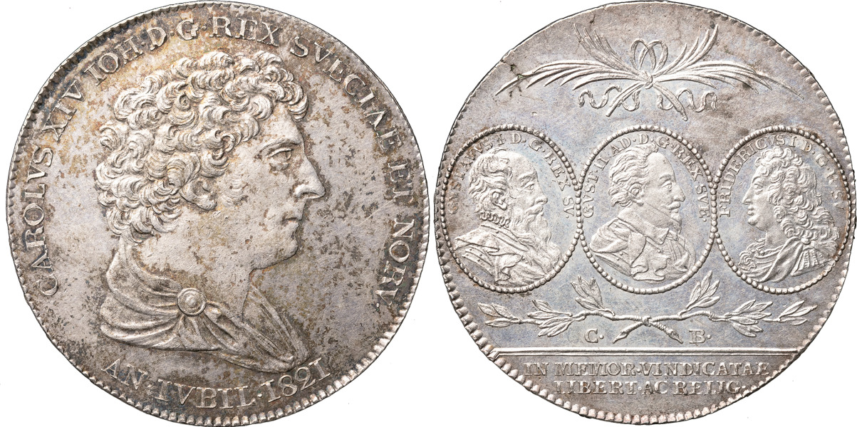 KARL XIV JOHAN (1818-1844). STOCKHOLM. Riksdaler 1821 (präglad 1825)