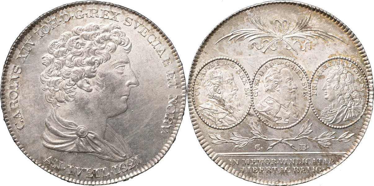 KARL XIV JOHAN (1818-1844). STOCKHOLM. Riksdaler 1821 (präglad 1825)