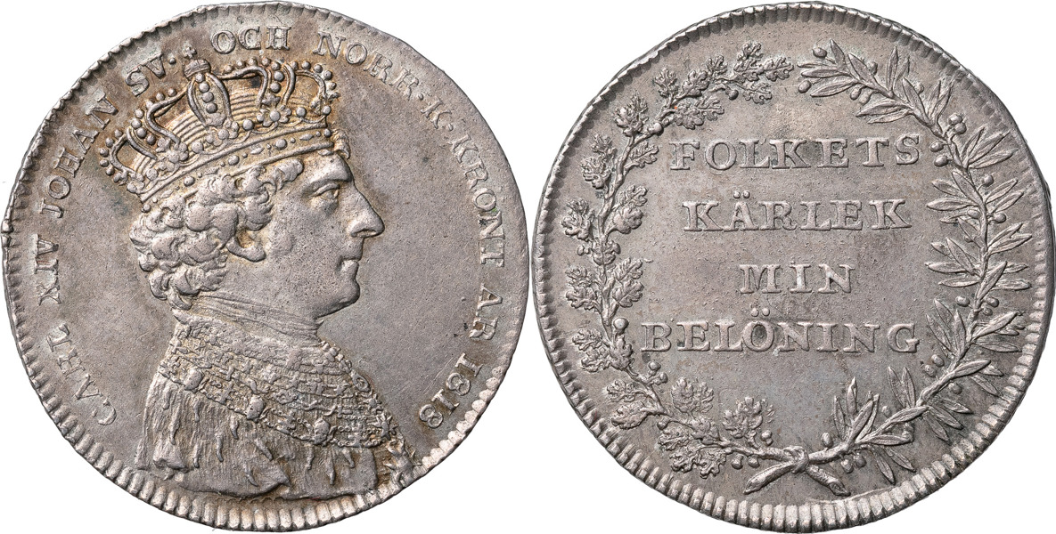 KARL XIV JOHAN (1818-1844). STOCKHOLM. 1/3 riksdaler 1818