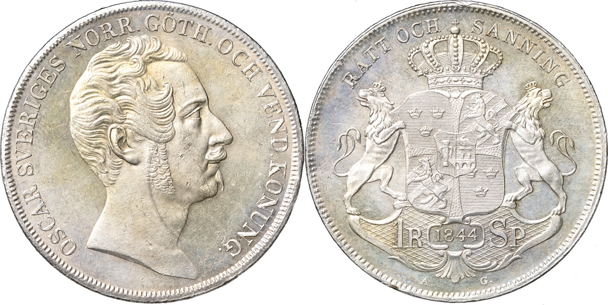 OSKAR I (1844-1859). Riksdaler specie 1844