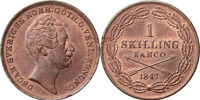 OSKAR I (1844-1859). Skilling banco 1847