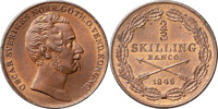 OSKAR I (1844-1859). 2/3 skilling banco 1845