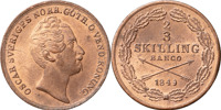 OSKAR I (1844-1859). 2/3 skilling banco 1849
