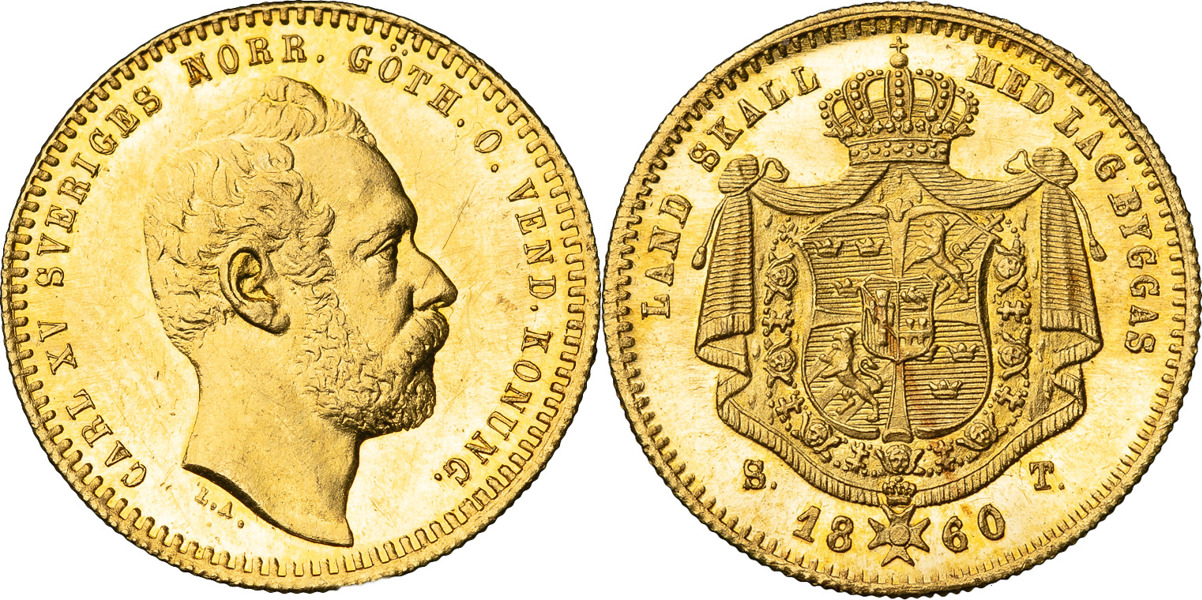 KARL XV (1859-1872). Dukat 1860
