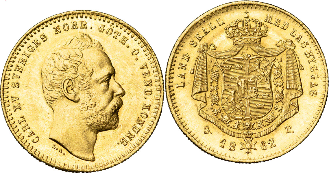 KARL XV (1859-1872). Dukat 1862