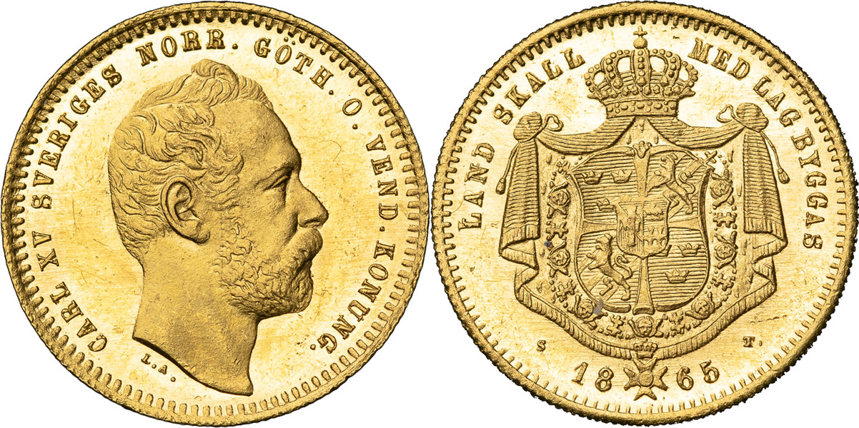 KARL XV (1859-1872). Dukat 1865