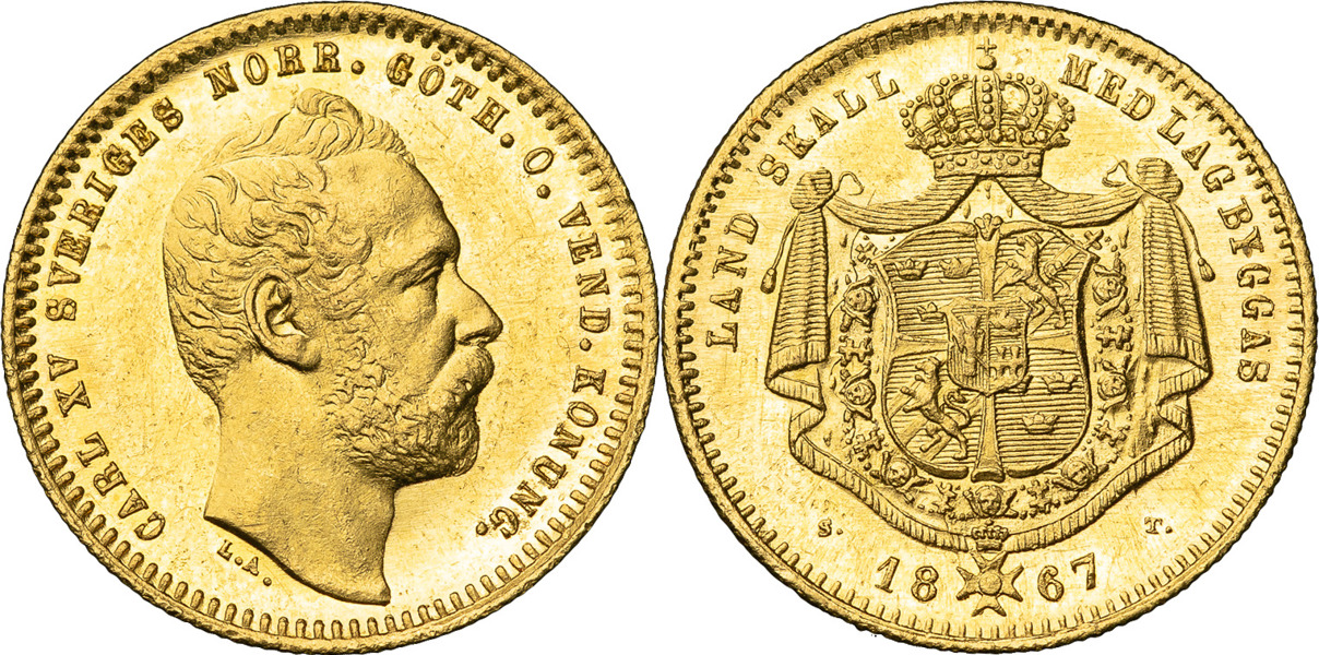 KARL XV (1859-1872). Dukat 1867
