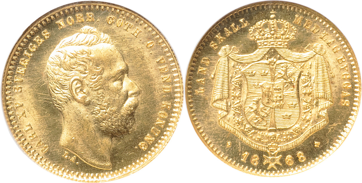 KARL XV (1859-1872). Dukat 1868