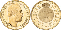 KARL XV (1859-1872). Carolin / 10 francs 1868