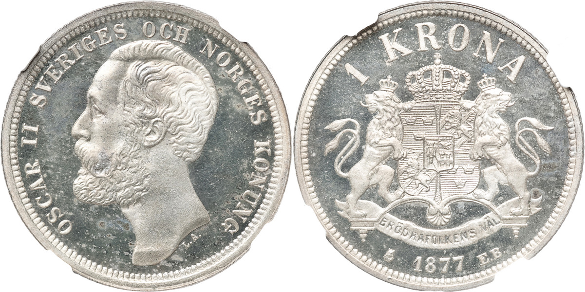 OSKAR II (1872-1907). Krona 1877