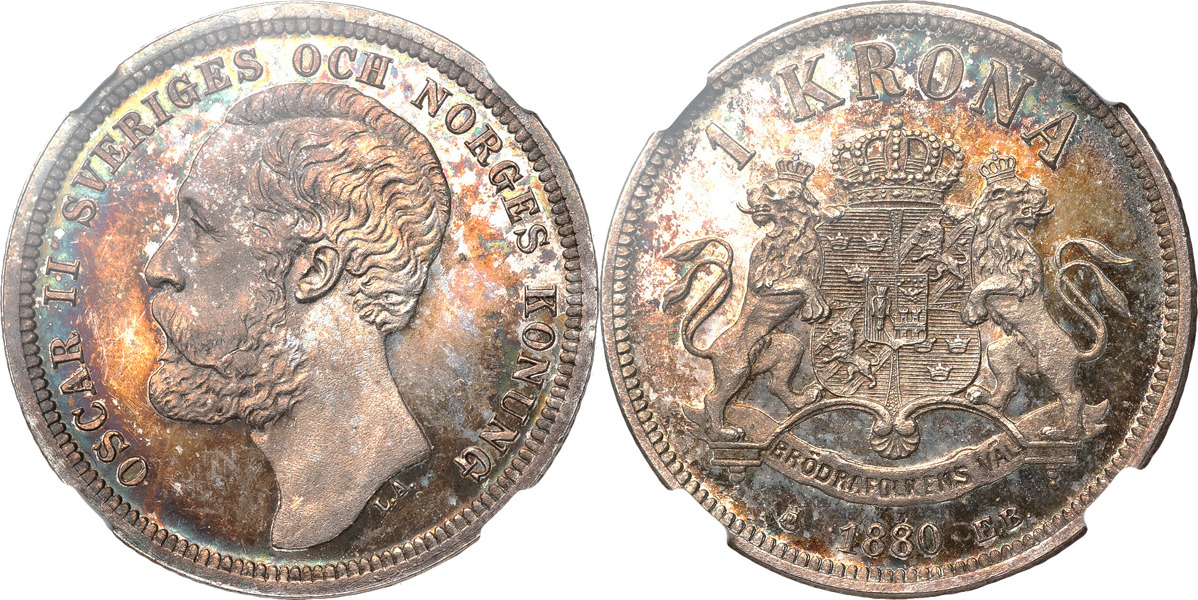 OSKAR II (1872-1907). Krona 1880