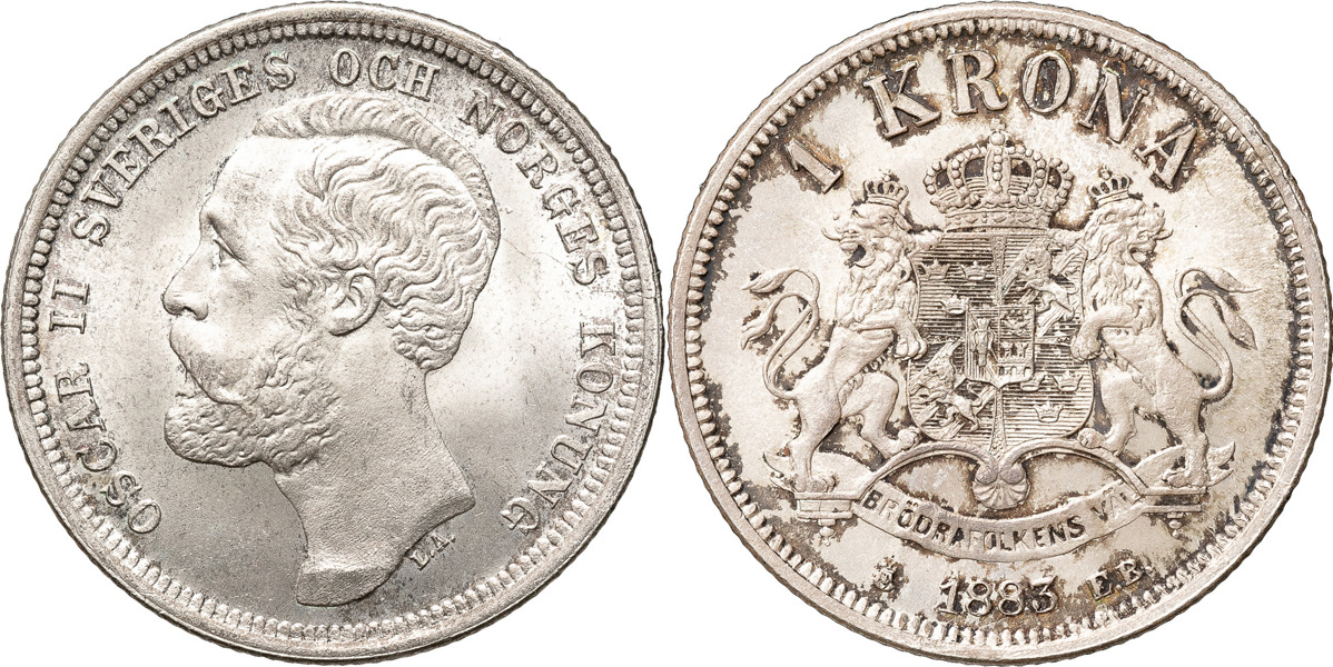 OSKAR II (1872-1907). Krona 1883