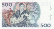 SEDLAR / BANKNOTES. 500 kronor 1985