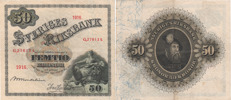 SEDLAR / BANKNOTES. 50 kronor 1916