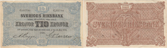 SEDLAR / BANKNOTES. 10 kronor 1890