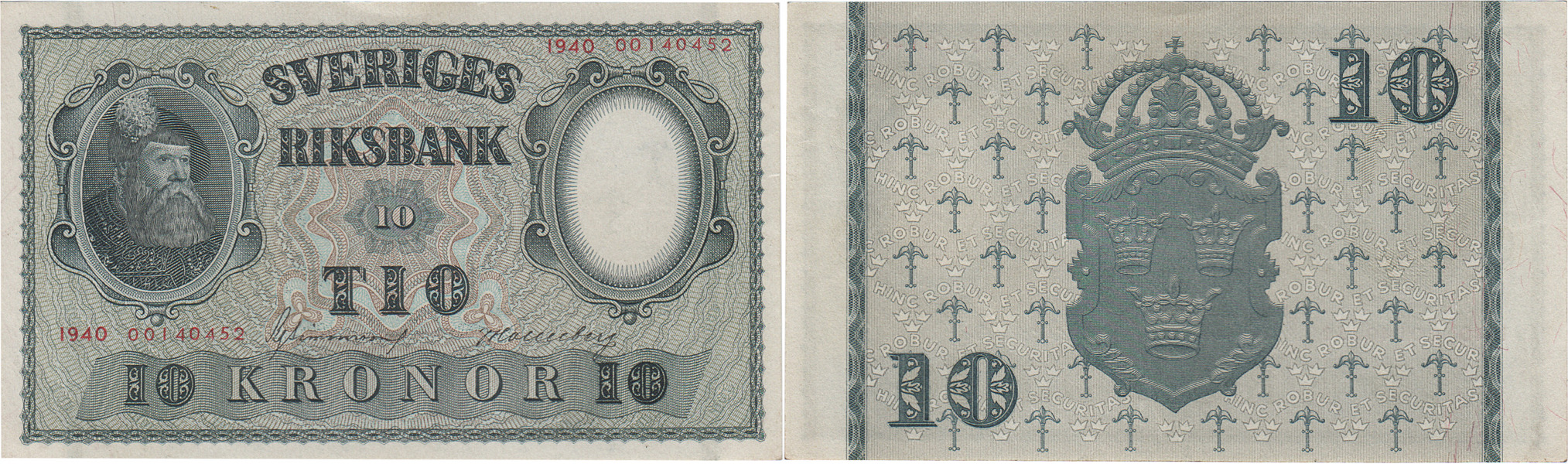 SEDLAR / BANKNOTES. 10 kronor 1940
