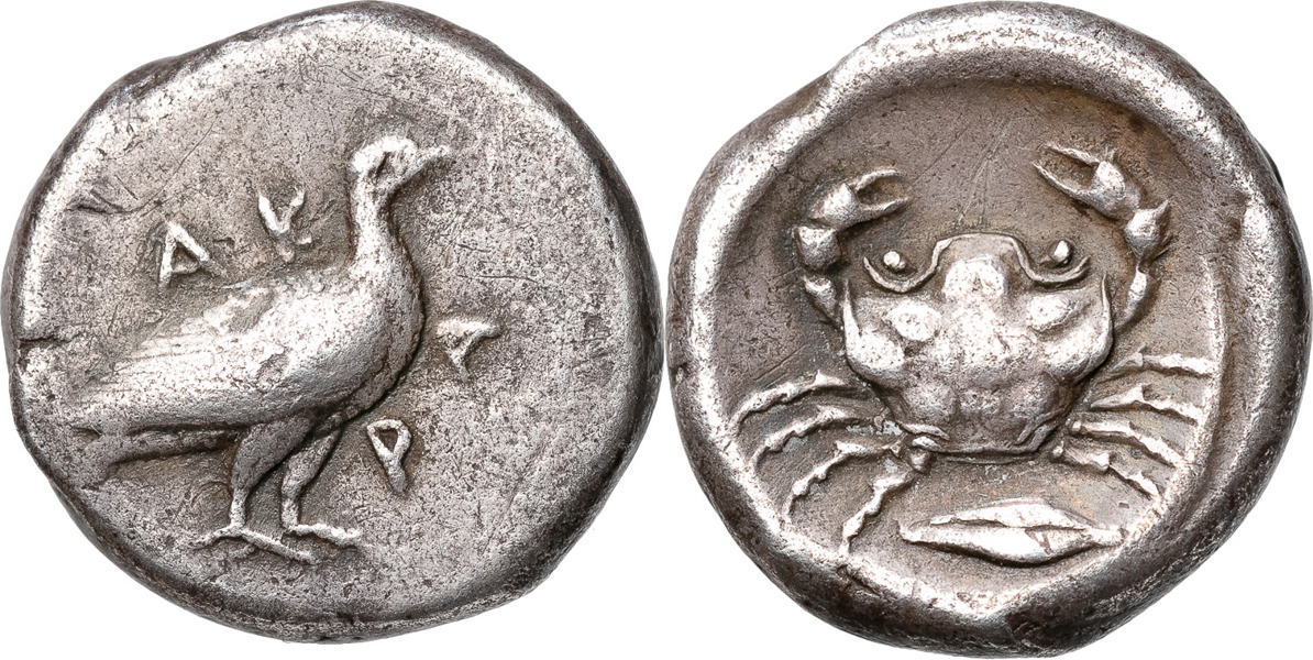 GREKISKA MYNT / GREEK COINS. SICILY. AKRAGAS (510-472 B.C.). AR didrachm