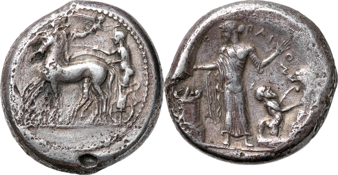 GREKISKA MYNT / GREEK COINS. SICILY. HIMERA (465-415 B.C.). AR tetradrachm