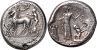 GREKISKA MYNT / GREEK COINS. SICILY. HIMERA (465-415 B.C.). AR tetradrachm