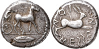 GREKISKA MYNT / GREEK COINS. SICILY. MESSANA (461-450 B.C.). AR tetradrachm