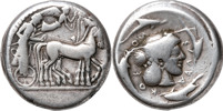 GREKISKA MYNT / GREEK COINS. SICILY. SYRACUSE (474-450 B.C.). AR tetradrachm