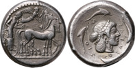 GREKISKA MYNT / GREEK COINS. SICILY. SYRACUSE (474-450 B.C.). AR tetradrachm