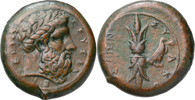 GREKISKA MYNT / GREEK COINS. SICILY. SYRACUSE (344-336 B.C.). AE hemilitron