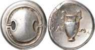 GREKISKA MYNT / GREEK COINS. BOEOTIA. THEBES (500-480 B.C.). AR stater