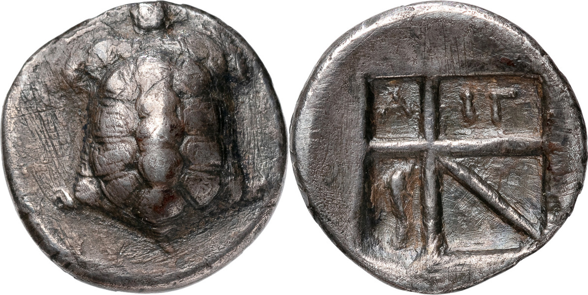 GREKISKA MYNT / GREEK COINS. ATTICA. AIGINA (404-340 B.C.). AR stater