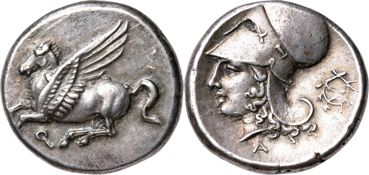 GREKISKA MYNT / GREEK COINS. CORINTHIA. CORINTH (400-350 B.C.). AR stater