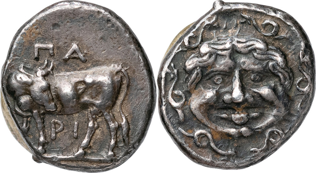 GREKISKA MYNT / GREEK COINS. MYSIA. PARION (350-300 B.C.). AR hemidrachm