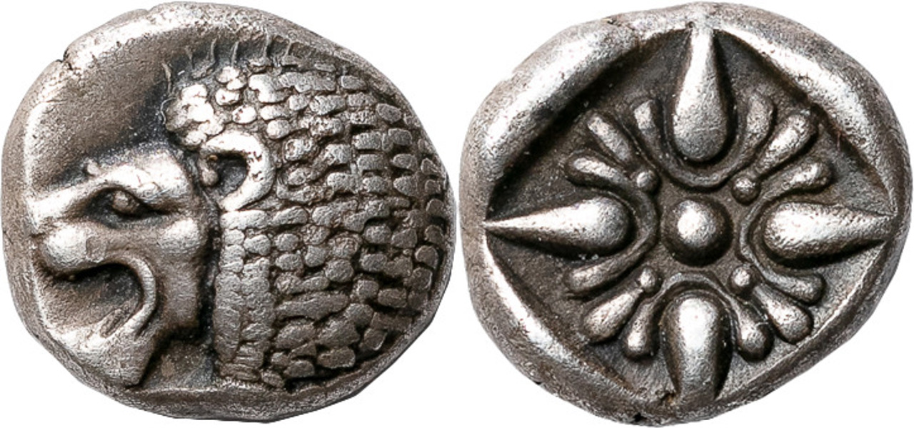 GREKISKA MYNT / GREEK COINS. IONIA. MILETOS (480-450 B.C.). AR obol